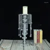 Titulares de vela 12pcs) Flor de lustre de cristal elegante e elegante Stand em torno das correntes Decoração de mesa Yudao1447