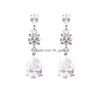 Dangle Chandelier Fashion Designer Clear Cubic Zirconia Waterdrop Earrings For Women Bridal Earring Ear Party Jewe Dhgarden Dhhli