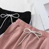 2023 Summer New Coreano Side Casual Loose Fit Sport Pantaloncini larghi Studentessa Pantaloni a gamba larga Lace Up Hot