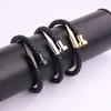 Chain High Quality Punk 316L Stainless Steel Clasp Real Genuine Leather Bracelet Men Jewelry Gift 230511