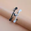 Charm Bracelets 2023 Romantic Magnet Couple Bracelet Black White Heart Matching Braclet Adjustable Relationship Braslet Valentine Day Gift