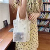 ショッピングバッグ刺繍ライトクリアトートバッグ