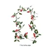 Fleurs Décoratives 2M Pin Vigne Guirlande Portable Résistant À L'usure Baies Rouges Rotin Pour La Fête Mur Porte Décor Mignon Fenêtre Guirlande De Noël Blanc