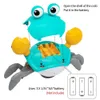 Electric/RC Animals Interactive Crab Toy For Babies Creative Crawling Crab Escape Electronic Toys Animal Pet Runaway Musical Toys Presents Drop 230512