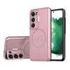 Case del telefono Kickstand per Samsung Galaxy S23 Coperchio di protezione della fotocamera con supporto invisibile TPU in plastica Ibrida shock -shock di ricarica wireless guscio rosa oro