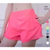 2023 LU hot womens yoga shorts pants pocket quick dry gym sport outfit high-quality style lu summer dresses Elastic waist