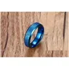 Anelli a grappolo di alta qualità in acciaio inossidabile 316 per coppia di fidanzamento Dl lucidatura oro nero anello blu donna uomo dito Dhgarden Dhxpi
