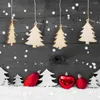 Keychains 30Pcs Wooden Christmas Tree Cutouts Embellishments Hanging Ornaments With Ropes For Decoration Wedding DIY Craft