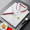Mens Polos Shirt Striped Neck Tees Shirts Designer Summer Short Polo Man Tops T-Shirts With Embroidery Bees Pattern Tshirts M-4XL