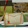 Ophidia bolsa pequena Crescent Moon Underarm Shoulder Bags Luxury Designer Women Strawberry Letters Chain Bag guarnição de couro Crossbody Wallet