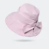 Wide Brim Hats Fashion Women's Panama Cap Summer UV Protection Sun Hat Bowknot Bucket For Female Outdoor Fisheman Beach Caps