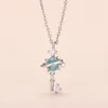 Chains S925 Sterling Silver Star Key Pendant Necklace For Women Fashion Simple Zircon Jewelry Girl Classic Accessories