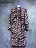 Casual jurken Spring gestreepte vrouwen Potloodjurk Elegante roze zebraprint Straight Size XL -kleding