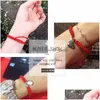 Chain New Fashion Red Rope Handmade Weave Lucky Bracelets For Mom Sier Gold Plating Alloy Letter Charms Thanksgiving Gift Dr Dhgarden Dhhnn