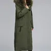Dames bont faux jas real superieur kwaliteitx-long parka winter jas natuurlijke kraag rex voering bovenkleding