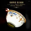 Servis uppsättningar Jingdezhen 60 Head Bone China Tabelleris Guld Bowl and Dish Set Hushållens europeiska keramiska gåva