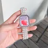 Pearly Diamond iWatch Straps Watchbands for Apple Watch Band 41mm 45mm 42mm 38mm 40mm 44mm iwatch8 SE 7 6 3 4 5 ultra Designers elegant Bracelet For Lady women