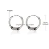 Hoop Huggie Punk Vintage Circle örhängen Kvinnlig knuten Ancient Sier Round Ear Ring For Women Män grossist smycken Drop de Dhgarden DH9BC