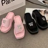 Slippers New Summer Rhinestones Women's Slippers Fashion Open Toe High Platform Wedges Heel Slides Shoes Female Casual Beach Sandalias G230512