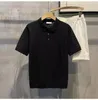 Herrpolos 2023 Luxury Stick Polo Shirt Men's Clothing Casual Solid Plaid Button Down Short Sleeve Tees for Men Breattable Tops M-3XL