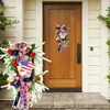 Decorative Flowers Wreaths Front Door Wreath Fapeless Wreath Independence Day Exquisite USA Memorial Day Wreath Hanging Ornament Home Decor P230512
