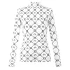 Designer sexy Spitze Frauen Frauen T-Shirt Mesh Tops sehen durch Mond T-Shirt Frauen Langarm Turtleneck T-Shirt Slim Bodycon Basis Top Tees S-XXL Großhandel