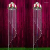 Party Decoration 6pcs)110cm Tall)Factory Wholesale Decorative Crystal Wedding Table Centerpiece Flower Stand Yudao1313