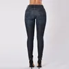 Women's Jeans Vintage women's skinny jeans high waist denim pencil pants boots winter zipper skinny jeans blue 230511