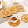 Table Mats Creative Mat Cute Wooden Cartoon Heat Insulation Pad Non-slip Pot Tea Bowl Anti-scalding Casserole 4pc/lot