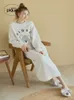 Women's Sleepwear Home Wear Gelato Pique Women Nightgown Ladies Fashion Autumn Winter Fluffy Sleep Dress P230511