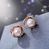 Stud Bijoux De Mode Simulé Perle Strass Clip Sur Boucles D'oreilles Mignon Boucles D'oreilles Pour Les Femmes Brillant Cristal De Mariage Oreille Clip Bijoux