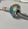 Wielobarwne szkło Murano Zakrzywiony wisiorek z piórkami Srebro 925 Pandora Clips Moments Birthstone for fit Charms Koraliki Bransoletki Biżuteria 792577C00 Andy Jewel