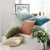 Funda de almohada de lino y algodón nórdico, sofá de lujo, botón de coco liso liso, fundas de almohada rosas, decoración para el hogar, 45x45cm