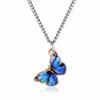 Collane con ciondolo 2023 Collana farfalla blu viola per donna Accessori per gioielli girocollo da sposa vintage