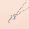Chains S925 Sterling Silver Star Key Pendant Necklace For Women Fashion Simple Zircon Jewelry Girl Classic Accessories
