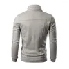 Vêtements de sport 1 ensemble hommes vêtements de sport à manches longues sportif Streetwear col montant côtelé manchette veste pantalon manteau pantalon pour travailler