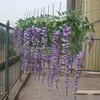 Decorative Flowers Elegant Artificial Silk Flower Wisteria Vine Rattan For Wedding Centerpieces Decorations Bouquet Garland Home Ornamen 1 M