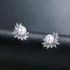 Boucles d'oreilles à tige brillantes en cristal cubique pour femme fête de mariage dans des styles assortis