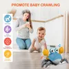 Elektrische/RC -dieren kruipen krabbaby speelgoed buiktijd babyspeelgoed met muziekinductie ontsnappen crab octopus kruipen krab speelgoed kerstcadeau 230512