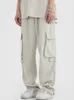 Calças masculinas Houzhou Black Cargo Pants para homens Hip Hop Cargo Branco Calça Male Vintage Vintage Japão de Streetwear Casual Safari Style Pocket Zip 230512