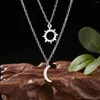 Hanger kettingen roestvrijstalen ketting choker ster Sun Moon voor paar mannen vrouwen minnaar meisje jongens dame Valentijnsdag cadeau