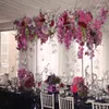 Décoration de fête 6 pièces or haut métal fleur Arches support centres de table pont arc pour Table mariage 1566