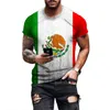 Men's T Shirts 2023 Men's T-shirt Mexico Flag Print Summer Round Neck Cool Oversize Streetwear Clothing Tshirt Men