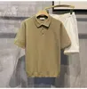 Herrpolos 2023 Luxury Stick Polo Shirt Men's Clothing Casual Solid Plaid Button Down Short Sleeve Tees for Men Breattable Tops M-3XL