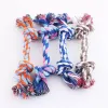 Pet Toy Cotton Braided Bone Rope Double knot cotton rope trumpet Chew Knot for Dog Puppy Wholesale