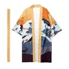 Etniska kläder 2023 Summer vuxen skjorta överdimensionerad tryckblus Japan Yukata Kimono Haori Cardigan Casual Daily Streetwear Asian Samurai