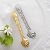 Gold Silver 304 Rostfritt stål Rose Flower Ice Cube Tong Sugar Clip Kitchen Bar Tool Mini Coffee Food Clips