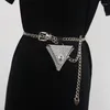 Ceintures Mini Triangle taille sac pour pièce clé femmes 2023 Bling strass métal ceinture réglable alliage chaîne poitrine