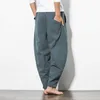 Men's Pants 2023 Harem Pants New Men's Cotton Linen Loose Pants Male Casual Solid Color Pants Trousers Chinese Style Plus Size Sweatpants AA230511