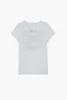 Zadig Voltaire Женская дизайнерская рубашка Summer Cotton Новый маленький популярный классический алфавитный принцип горячий просверлен U-выявление с коротким рукавом Tees 935